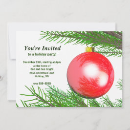 Red Julgran Boll Julfest Inbjudningar