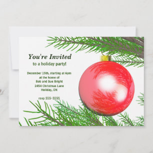 Red Julgran Boll Julfest Inbjudningar