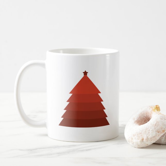 Red Julgran Coffee Mugg (Med munk)