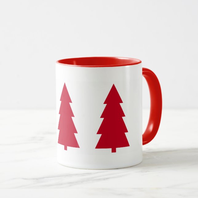 Red Julgran enkel minimal minimal Mugg (Framsida höger)