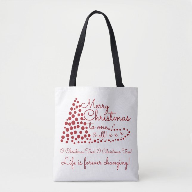 Red Julgran, Festive Tote Bag Tygkasse (Framsida)