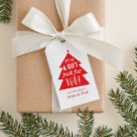 Red Julgran Gift Presentetikett<br><div class="desc">Lite rött Julgran med en stjärna på toppen sänder ett budskap om glädje i lycklig på märkrn för helgdag i personlig. Ange ditt namn för förtryckta märkre eller CLEAR om tomma märkre ska fyllas i senare.</div>