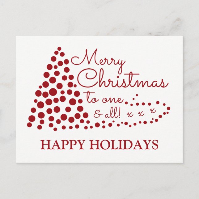 Red Julgran, Glad helg Helgdag Postcar Vykort (Framsida)