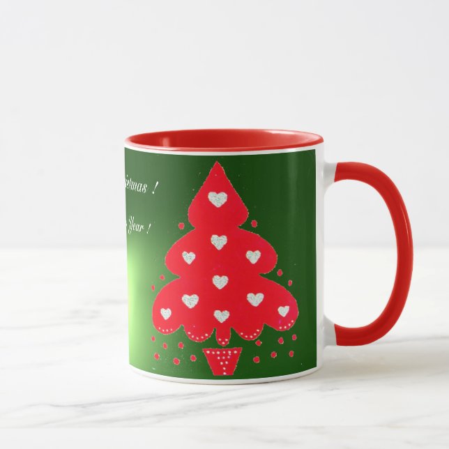 RED JULGRAN JULFEST GRÖNT MUGG (Höger)