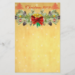 Red Julgran med Stars & Garland Stationery Brevpapper