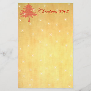 Red Julgran med Stars Stationery Brevpapper