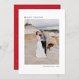 Red Julgran Modern God jul Photo Julkort