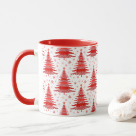 Red Julgran Mönster Gift Mugg
