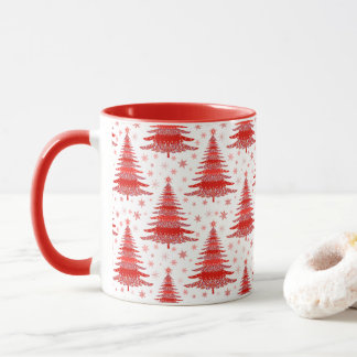 Red Julgran Mönster Gift Mugg
