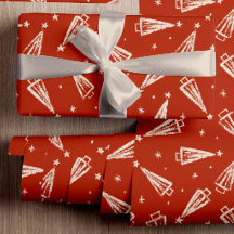 Red Julgran Mönster