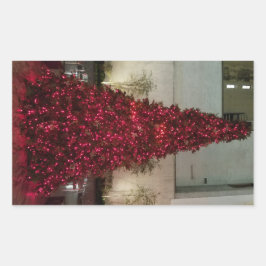 Red Julgran - NYC Rektangulärt Klistermärke