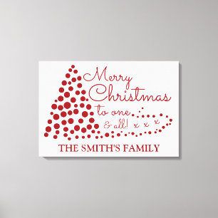 Red Julgran, Personlig Family Namn Canva Canvastryck