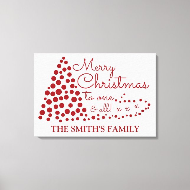 Red Julgran, Personlig Family Namn Canva Canvastryck (Framsida)