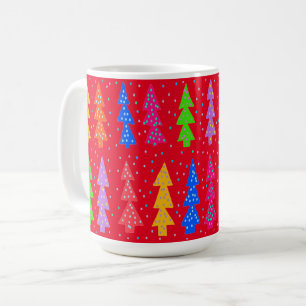 Red Julgran Pop Art Kaffemugg