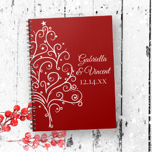Red Julgran Winter Wedding Anteckningsbok