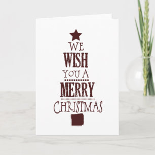 Red Julgran Wish Helgkort