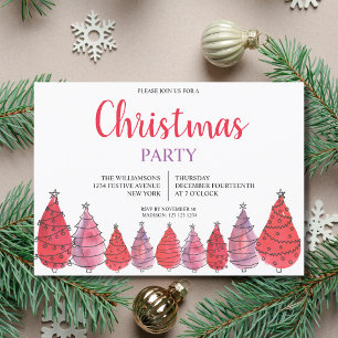 Red Julgranar Party-inbjudan Inbjudningar