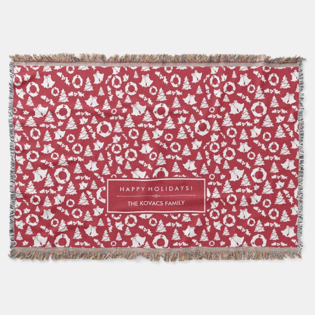 Red Julgranar Wandeand Klockor and Holly Filt (Framsidan)