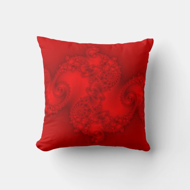 Red Julia Fractal Pillow Kudde (Framsida)