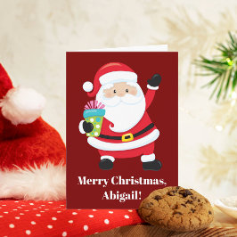 Red Jultomten Anpassade barn jul Kort