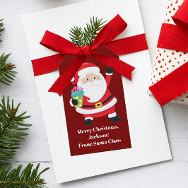 Red Jultomten Anpassade barn jul Presentetikett