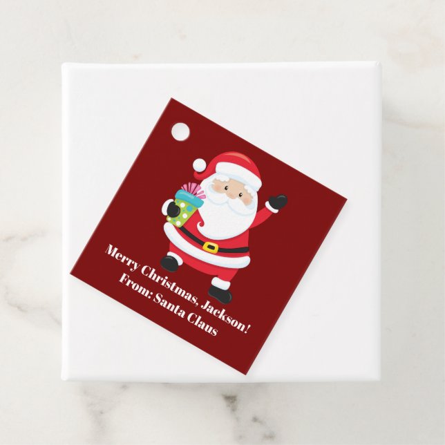 Red Jultomten Anpassningsbar Kids jul Party Gåvor Etiketter (På plats)