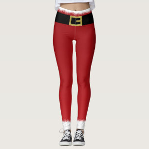 Red Jultomten Bälte & White Päls Helgdag jul Leggings