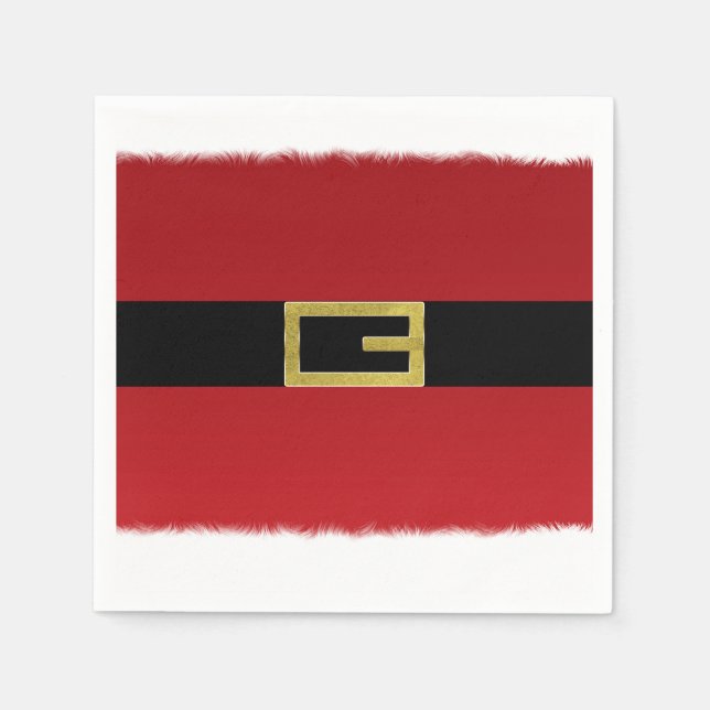 Red Jultomten Bälte & White Päls jul Pappersservett (Framsidan)