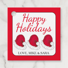 Red Jultomten Hat jul Glad helg Gåvor Etiketter