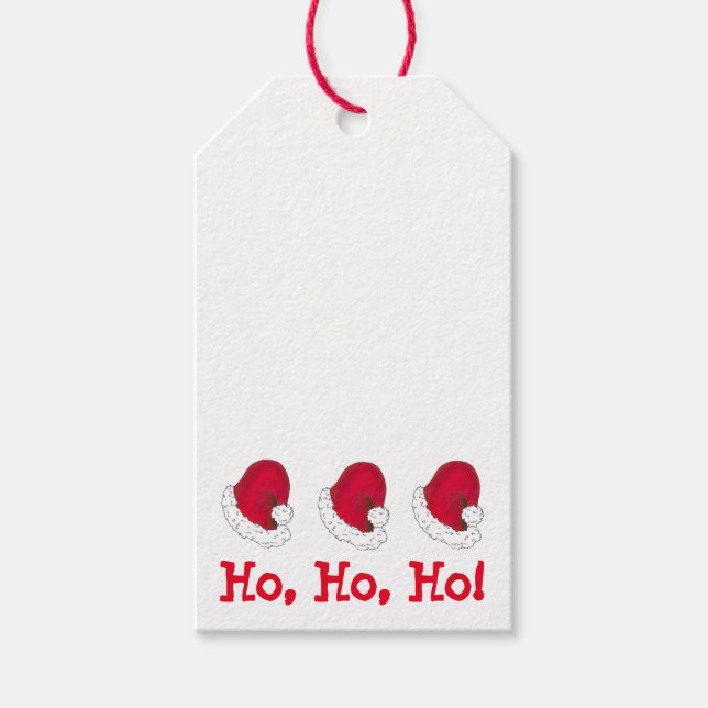 Red Jultomten Hat jul Glad helg Presentetikett (Framsidan)