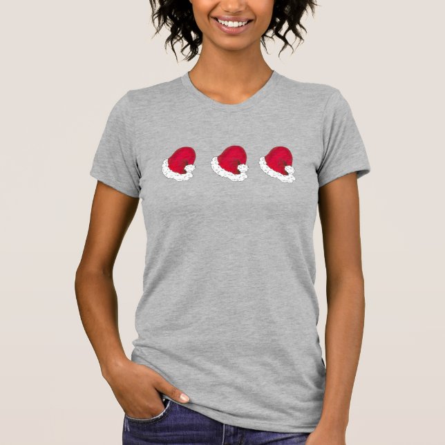Red Jultomten Pappa jul Hats Helgdag Tee Shirt (Framsida)