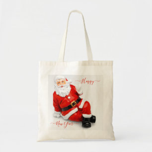 Red Jultomten Tote Bag Tygkasse