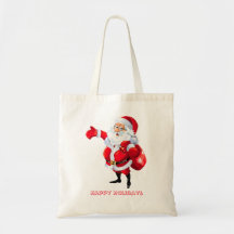 Red Jultomten Tote bags