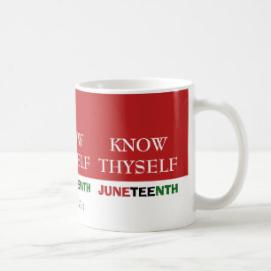 Red JUNETEENTH Personlig KNOW THYSELF Kaffemugg
