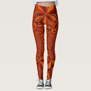Red Kaleidoscope Digital Art Mönster-28503 Leggings