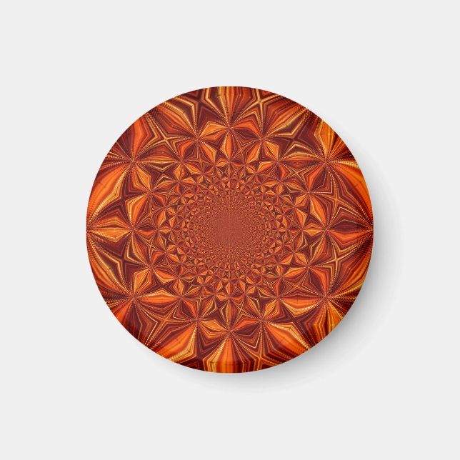 Red Kaleidoscope Digital Art Mönster-28503 Magnet (Framsidan)