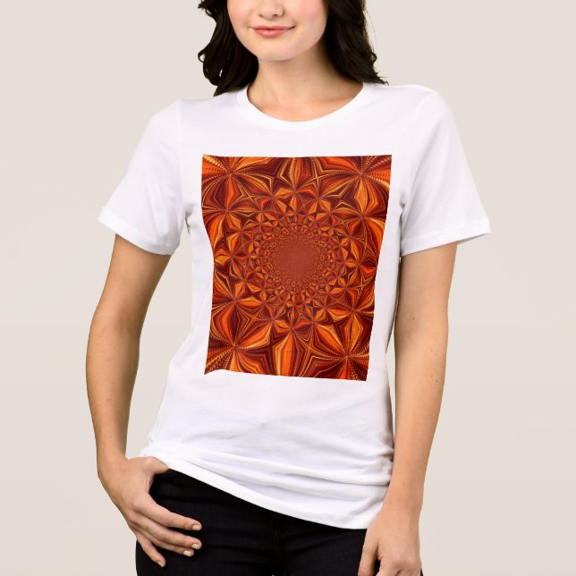 Red Kaleidoscope Digital Art Mönster-28503 T Shirt (Framsida)
