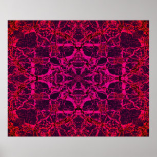 Red kaleidoscope mönster poster