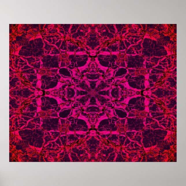 Red kaleidoscope mönster poster (Framsidan)