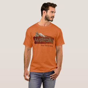 Red Kangaroo in Slouch Hat T Shirt