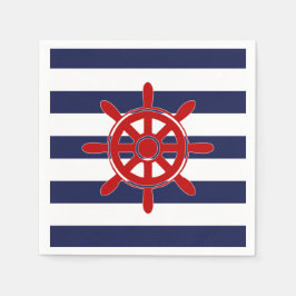 Red Kapten Wheel & Navy Vågrät Rand Pappersservett