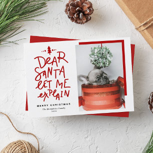 Red Kära Santa Let Me Förklara fotopilen Julkort