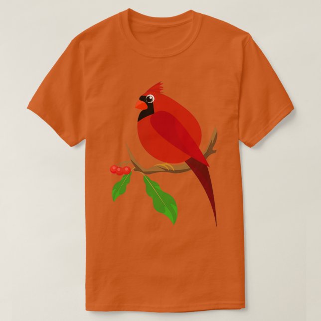 Red Kardinal Bird Fågelskådning Birds Älskare T Shirt (Design framsida)
