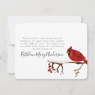 Red Kardinal Bird Funeral Tack Kort