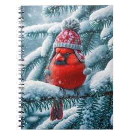 Red Kardinal Bird Winter Hat Anteckningsbok