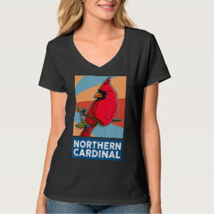 Red Kardinal Birds Biolog Songbird Garden Ornit T Shirt