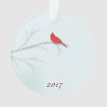 Red Kardinal Editable Photo Ornament