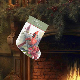 Red Kardinal-jul Liten Julstrumpa
