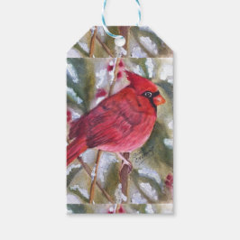 Red Kardinal-jul Presentetikett