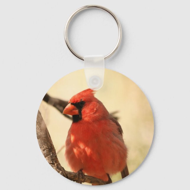 Red Kardinal Keychain Nyckelring (Framsida)
